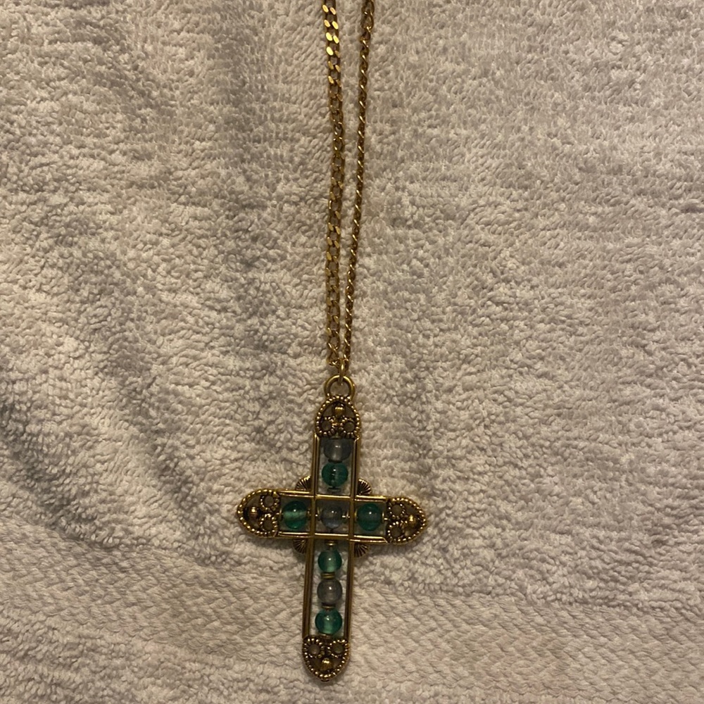 Gold plated cross necklace